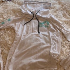 Surf style white and sea foam sweatshirt